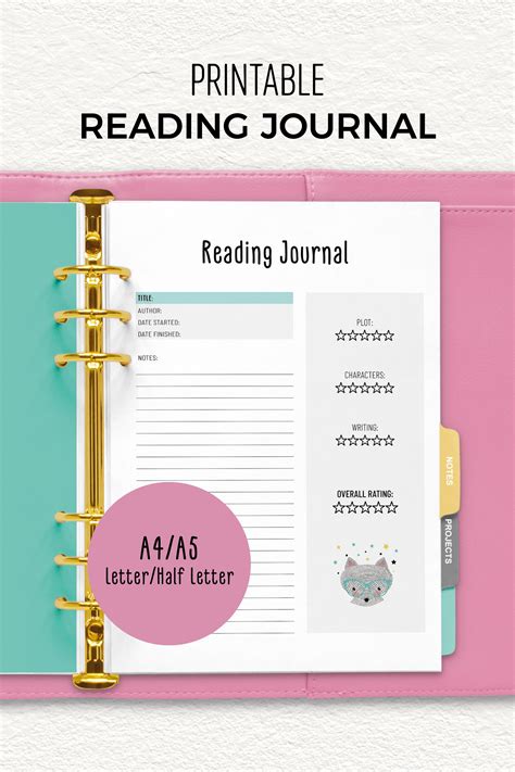 Reading Journal Cover Printable